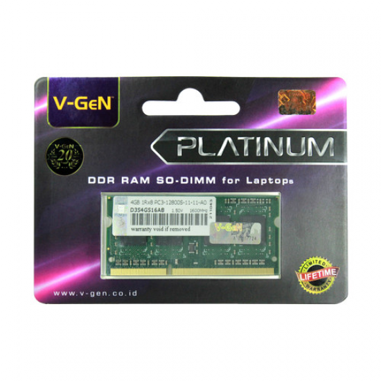 RAM DDR3 SODimm V-GeN 4GB PC12800/1600Mhz