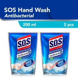 SOS Hand Soap Anti Bacterial Refill Sabun Cuci Tangan [200 mL] / 2pcs