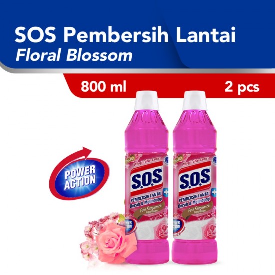 SOS Pembersih Lantai Floral Breeze Botol [800 ML] - 2pcs