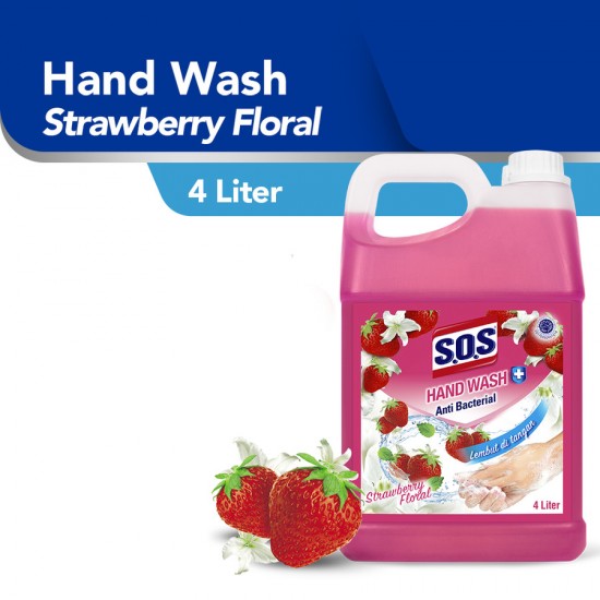 SOS Hand Soap Fragrance Anti Bacterial - Strawberry Floral 4L