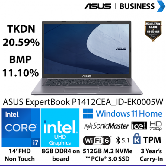 NB P1412CEA_ID-EK0005W I7/UMA/8/512 W11H/ 3Y