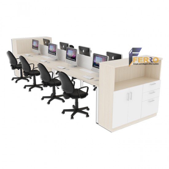 FERRO MEJA WORKSTATION WS 02 Uk. 4000 x 1200 x 750 mm Lapis HPL