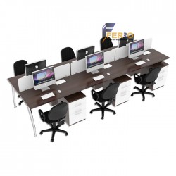 FERRO MEJA WORKSTATION WS 03 Uk. 3600 x 1200 x 750/1100 mm Lapis HPL