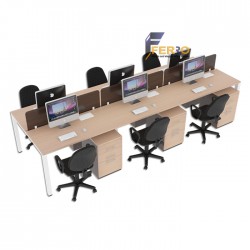 FERRO MEJA WORKSTATION WS 04 Uk. 2400 x 1200 x 750/1100 mm Lapis HPL